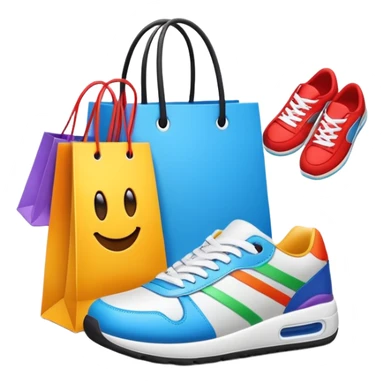 snipes app logo emoji with shopping and sneaker theme sticker