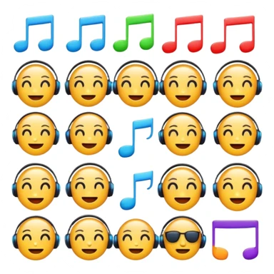 Emoji listen song sticker
