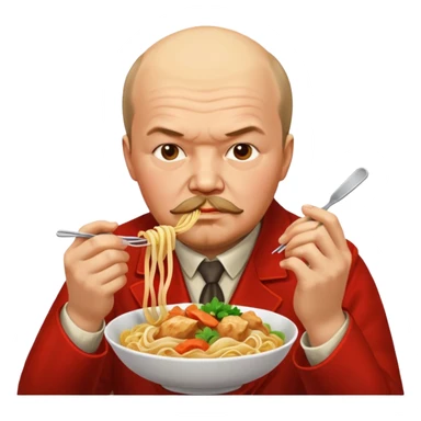 Lenin ăn mì gà sticker