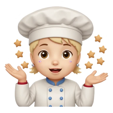 oso Carita feliz

Mejillas rosadas

Sprinkles en forma de estrellitas

Patitas pequeñas y redonditas

Un gorrito de chef mini

Expresiones cambiantes (feliz, sorprendido, emocionado) sticker