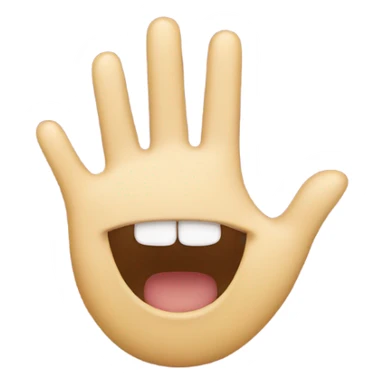 smile and closing  mouth by hand emoji sticker