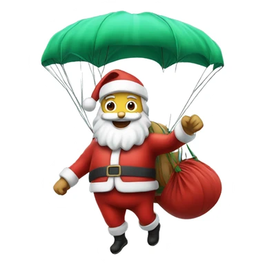 Santa with a parachute  sticker