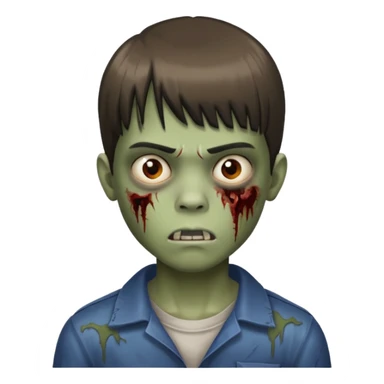 Menino de cabelo liso com franja zumbi sticker