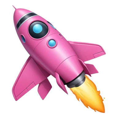 cohete espacial rosa sticker