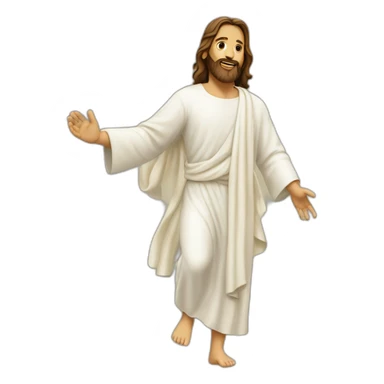 jesus qui fait un foot avec dieu sticker