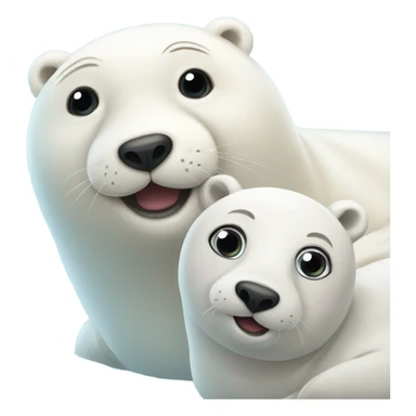 Cute seal with cute polar bear sticker