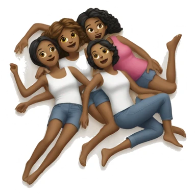 Three Women laying on the ground  sticker