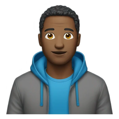 man with blue hoodie sticker