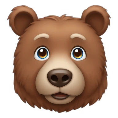 Head Brown bear blue eyes red hair sticker