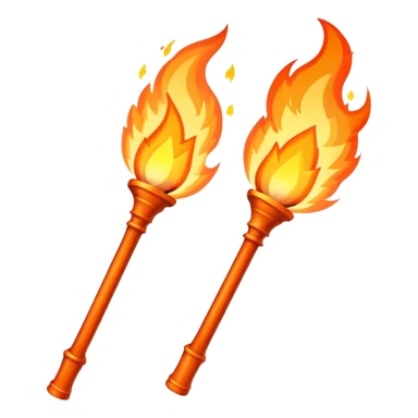 two torch with fire diaganolly crossed sticker