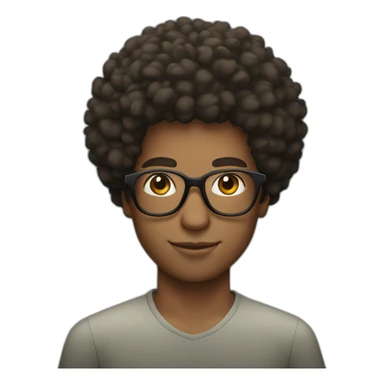 Young man with afro hair and glasses  sticker