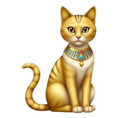 Egyptian cat full body sitting with black eyes sticker