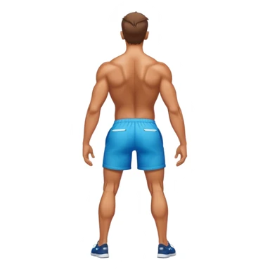 back view of calves muscles male wearing shorts sticker