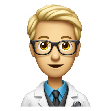 nerdy geek with microscope sticker