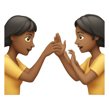 one woman saying something into the ear of another woman closing by hand sticker