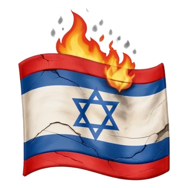 Burning israel flag sticker