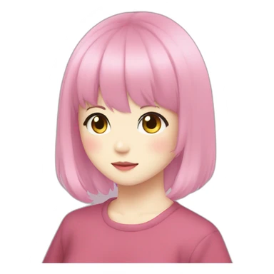 Nana Komatsu in Anime with Dark Pink Hair sticker