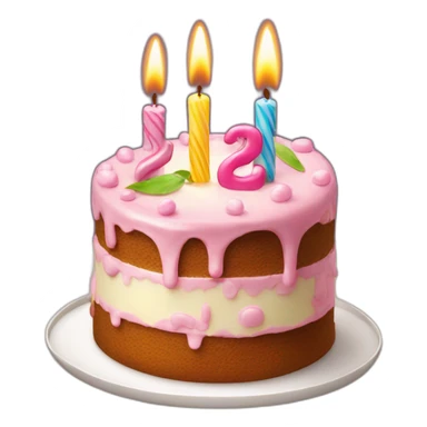 Birthday cake with a candle number 26 sticker