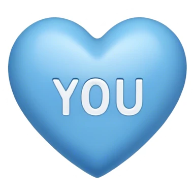 Blue heart with the words I Love You Ry in the middle  sticker