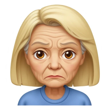 Blonde elderly grumpy woman sticker