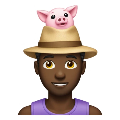 black man with a piggy hat sticker