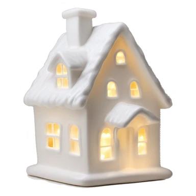 Lit up white porcelain Christmas house simple sticker