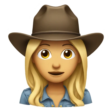 Female cowgirl with hat covering face sticker