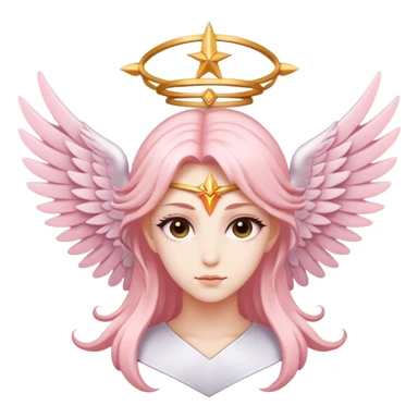 six winged seraphim light pink  sticker
