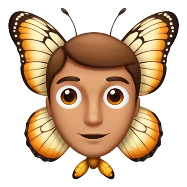 Butterfly with man’s face sticker