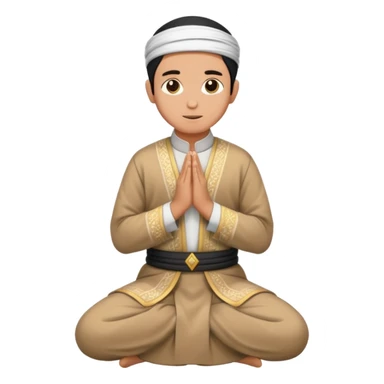 Kneeling for Islamic prayer sticker