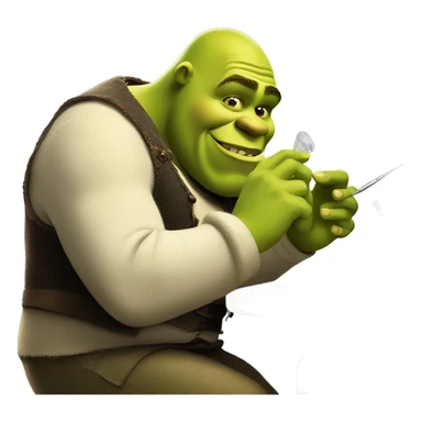 Shrek painting his nails sticker