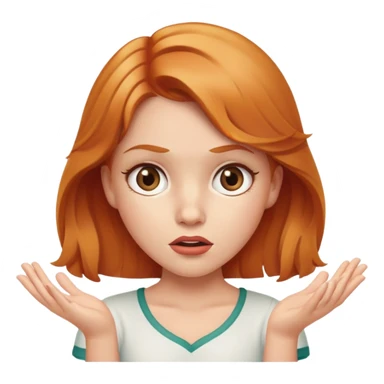 strawberry blonde girl with brown eyes shrugging sticker
