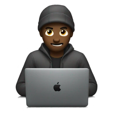 guy hacking on a macbook sticker