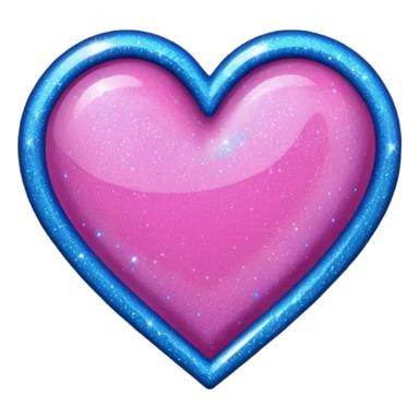 glitter heart with blue sparkles sticker