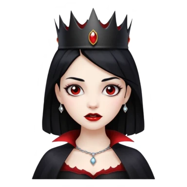 vampire girl with black crown sticker