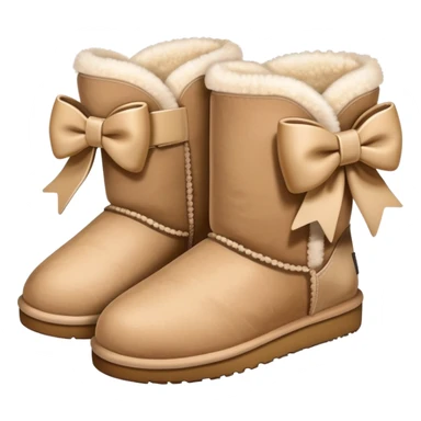 Beige uggs with bow sticker