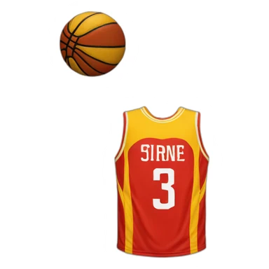 maillot de basket rouge 13 jaune sticker