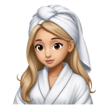 ariana grande in bath robe with hair towel sticker