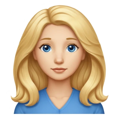 Long, straight, blonde hair, blue eyed woman.   Wavy, blonde goldendoodle sticker