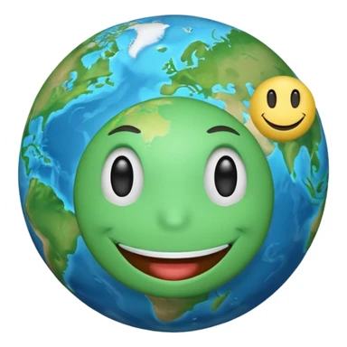 planet earth smiley face sticker