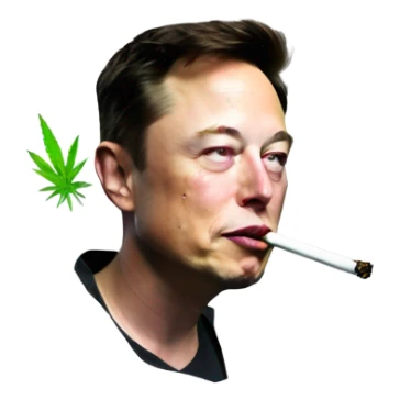 Elon musk smoking weed sticker
