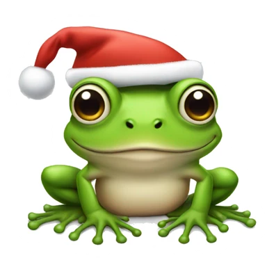 frog wearing a santa hat  sticker