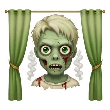 зомби который стоит лицом ко мне. прическа шторы, карие зеленые глаза, с дымом изо рта. типо swag sticker