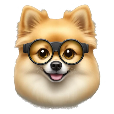 pomeranian with binocular sticker