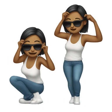 Woman with sunglasses dabbing  sticker