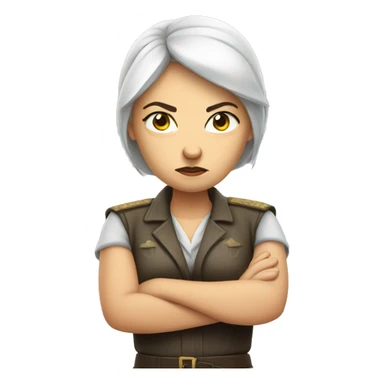 Angry russian woman with arms crossed sticker