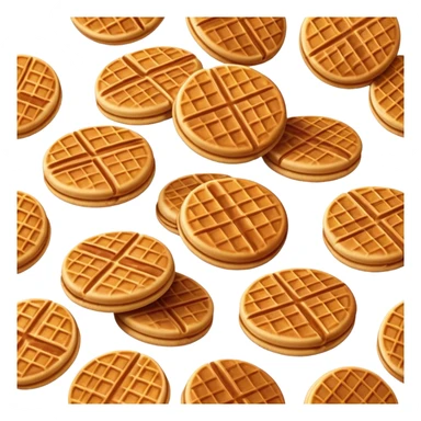 Cinematic Realistic Stroopwafel Dessert Emoji, depicted as a delicate caramel-filled waffle cookie rendered with crisp textures and warm, inviting lighting. sticker