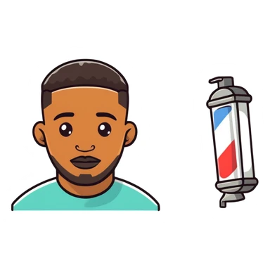 Light skin African American barber sticker