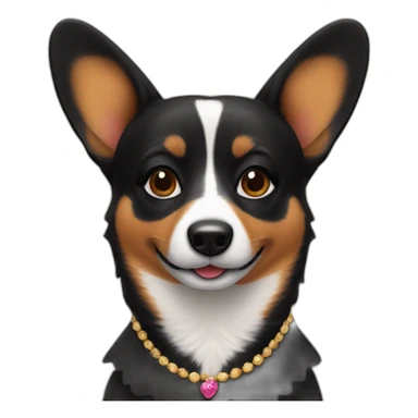 Black corgi wearing sevillana dress sticker