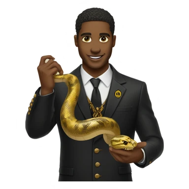 A alpha phi alpha man with a snake hand sticker